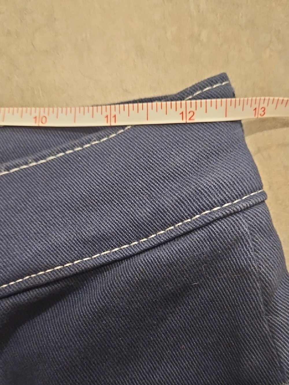 Everlane The Gardener Navy High-Rise Wide Leg Pants with White Stitching - Picture 9 of 9